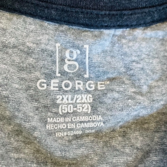 NWOT George Men’s Raglan T-Shirt Size 2XL - Picture 3 of 4